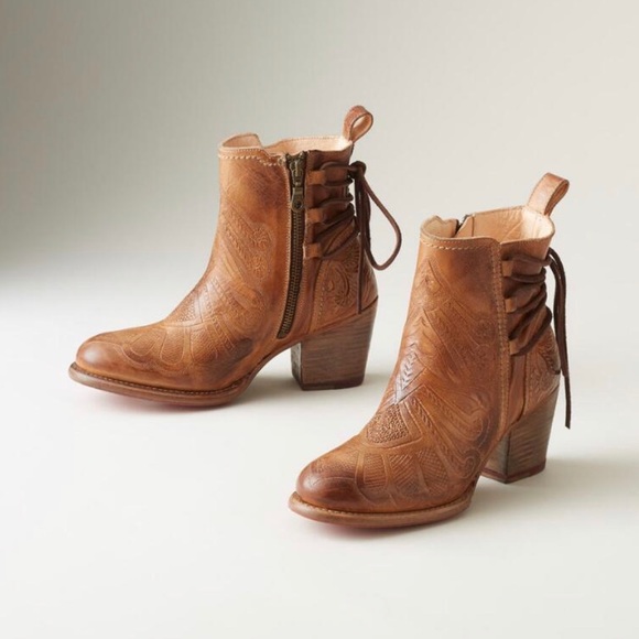 Bed Stu Shoes - 🆕 BED STU | Linda Hand-Tooled Tan Leather Boots